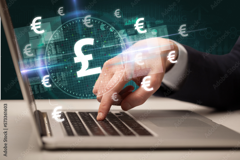 business hand working in stock market business hand working in stock market