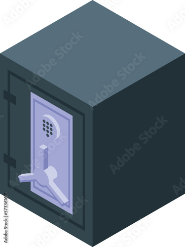 Crowbar safe box icon isometric vector. Thief tool. Lever crime