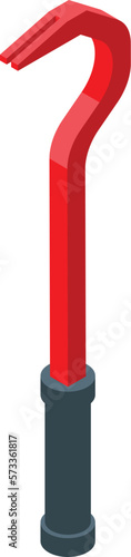 Crowbar tool icon isometric vector. Hand jimmy. Steel crime
