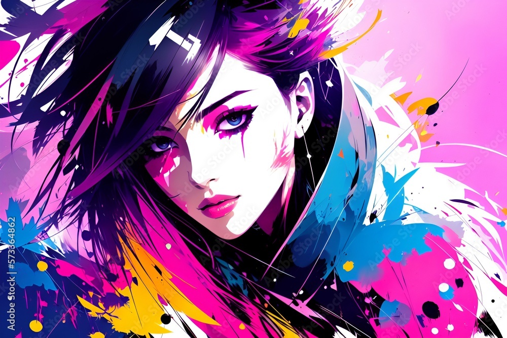 Digital painting beautiful woman, creative explosion, AI generative Digital painting beautiful woman, creative explosion, AI generative