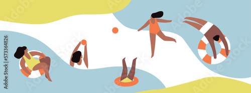 Summer beach background. Creative illustration for poster, web, landing, page, cover, ad, greeting, card, promotion. Eps 10 vector.