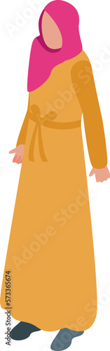 Woman muslim icon isometric vector. Arab fashion. Women abaya