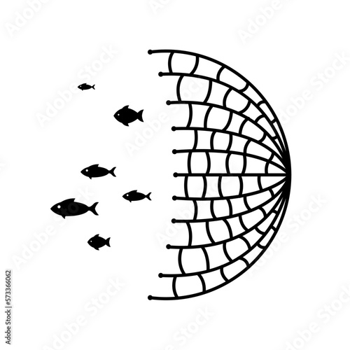 Fish net vector icon illustration. Fishnet rope fisherman icon