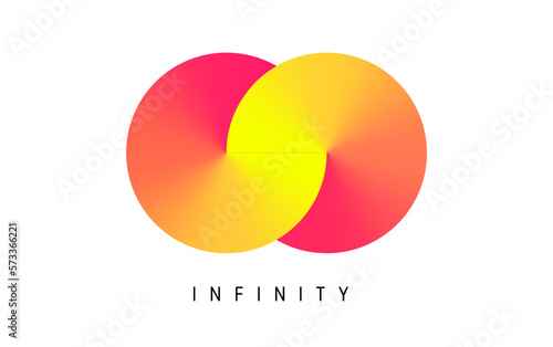 Endless loop vector symbol logo icon. Mobius future line strip abstract limitless motion concept graphic modern infinity design