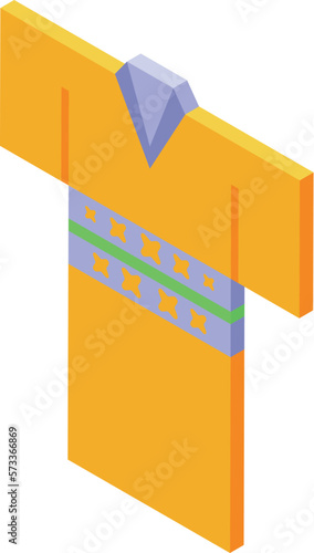 Yellow kimono icon isometric vector. Japan culture. Fashion design