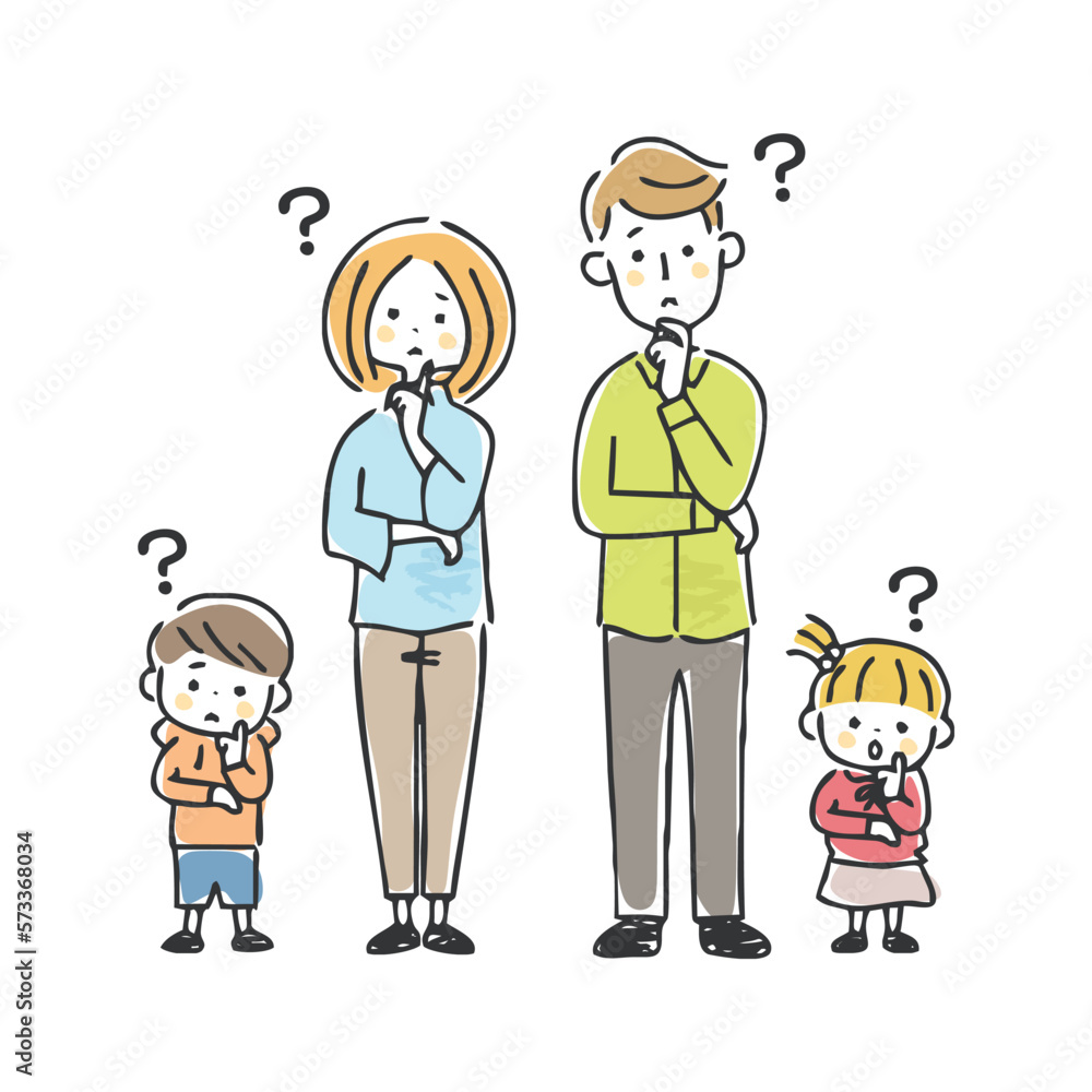 Naklejka premium 家族 疑問