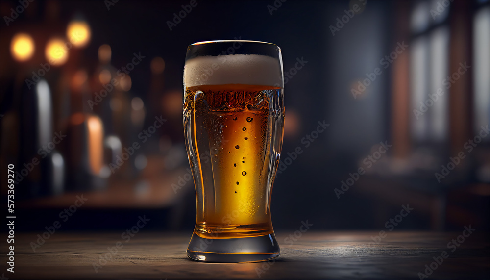Glass of Beer in a Bar