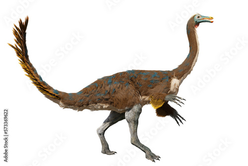 Fototapeta Naklejka Na Ścianę i Meble -  Gallimimus, theropod dinosaur that lived during the Late Cretaceous period, isolated transparent background