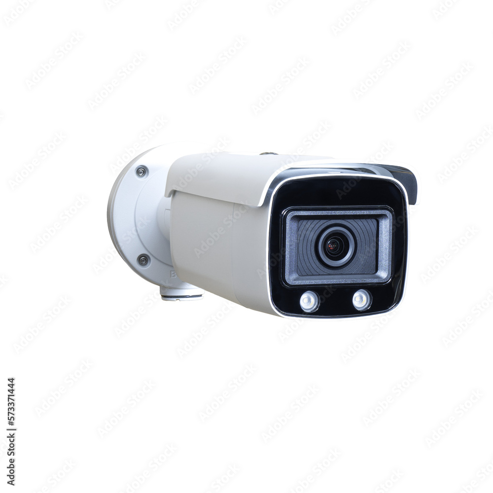 Bullet security camera with white LED’s for night time color surveillance on a isolated transparent background. Bullet security camera with white LED’s for night time color surveillance on a isolated transparent background.