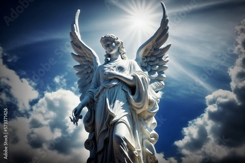 Angel in the blue sky  Generative AI