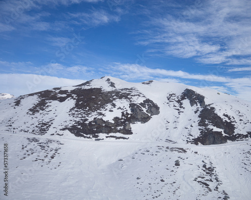 snow covered mountains in winter, Switzerland
