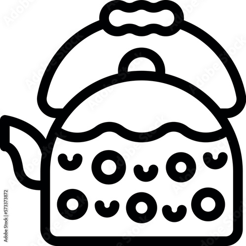 Boiling glass kettle icon outline vector. Electric boiler. Cup water