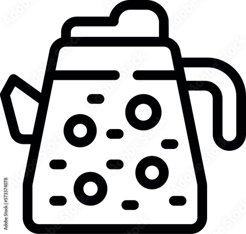 Tea kettle icon outline vector. Glass boiler. Teapot water