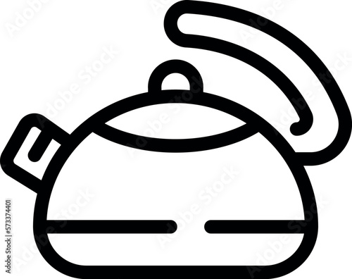 Metal kettle icon outline vector. Glass tea. Water electric