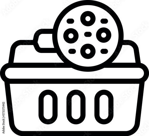 Box microplastics pollution icon outline vector. Fish ocean. Ground food