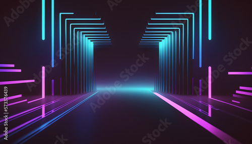 Flowing Currents: A Dynamic and Energetic Computer Generated Abstract Background with Purple and Blue Lines