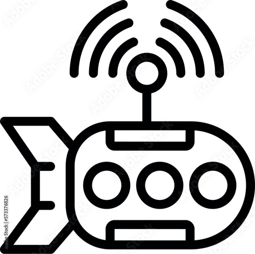 Submarine radio control icon outline vector. Model toy. Remote rc