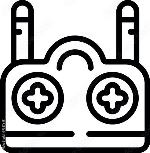 Radio control unit icon outline vector. Remote toy. Digital rc