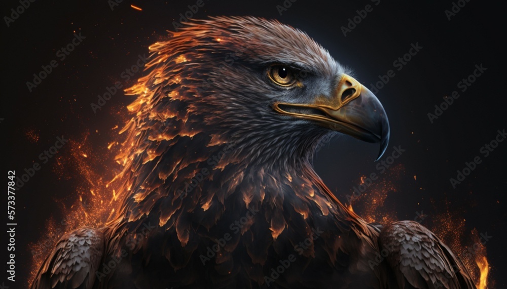 Fototapeta premium fire eagle created with Generative AI technology