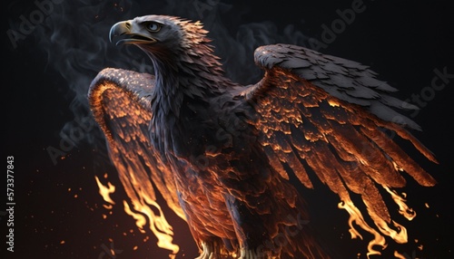 fire eagle created with Generative AI technology © WarTroped