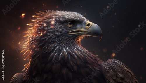 fire eagle created with Generative AI technology © WarTroped