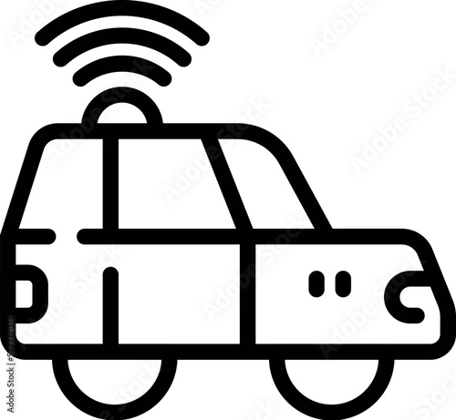 Car radio control icon outline vector. Remote toy. Rc model