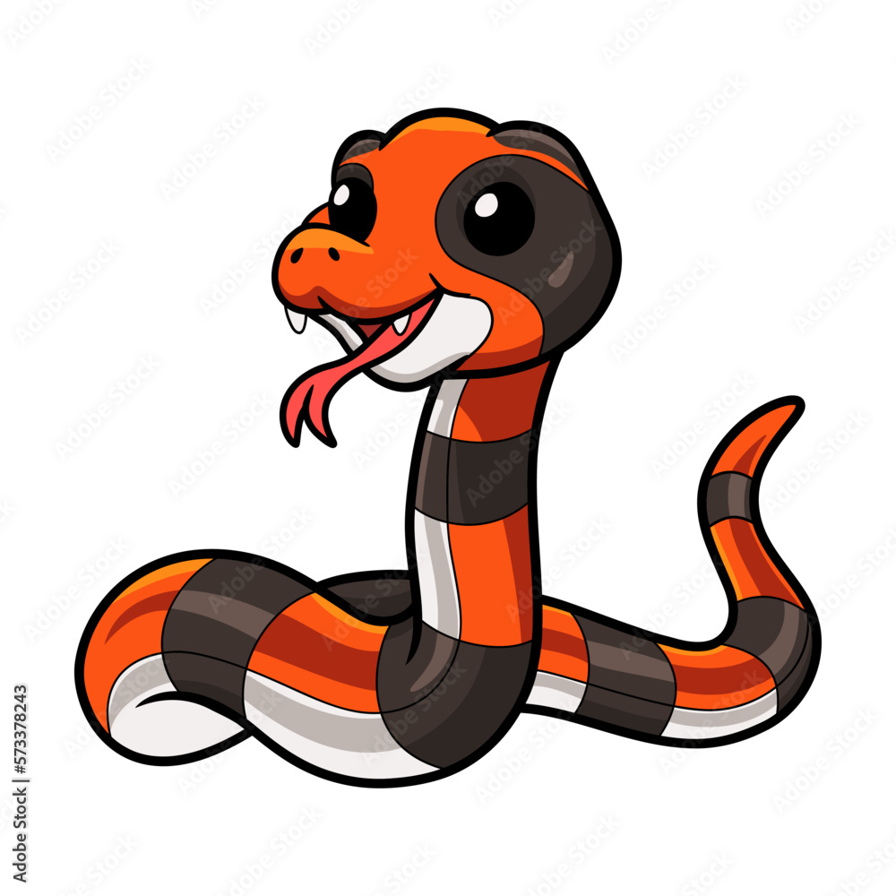 Naklejka premium Cute cape coral snake cartoon