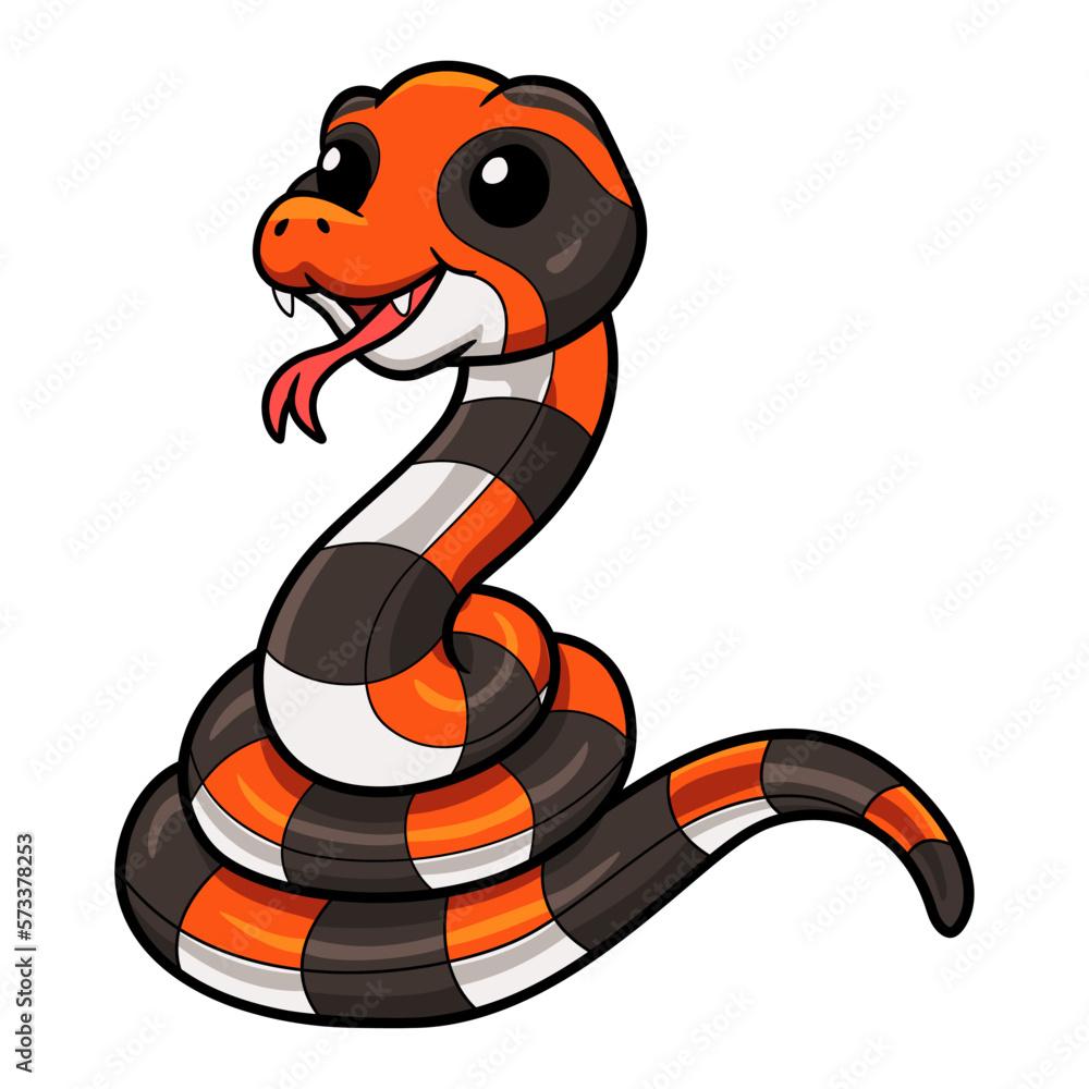Fototapeta premium Cute cape coral snake cartoon