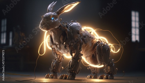 Robotic Rabbit created with Generative AI technology