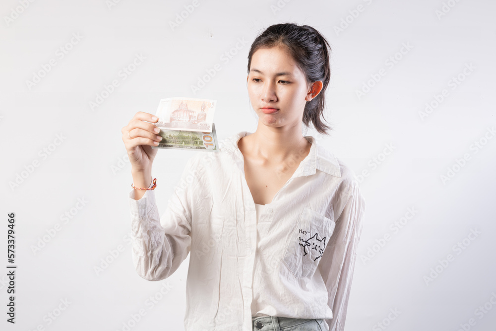 Business, finance and employment, entrepreneur and money concept. Businesswoman giving you cash, suggest good work with stable big income, smiling inviting for job in her company Business, finance and employment, entrepreneur and money concept. Businesswoman giving you cash, suggest good work with stable big income, smiling inviting for job in her company