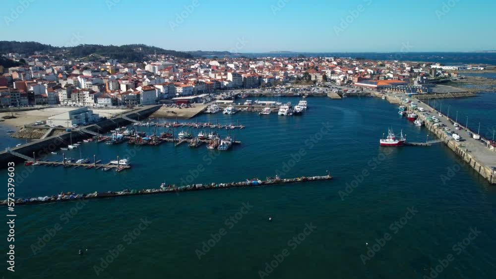 Aerial view of O Grove famous touristic destination in Galicia, Spain. High quality 4k footage Aerial view of O Grove famous touristic destination in Galicia, Spain. High quality 4k footage