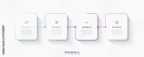 Vector Infographic label design template with icons and 4 options or steps. Can be used for process diagram, presentations, workflow layout, banner, flow chart, info graph.