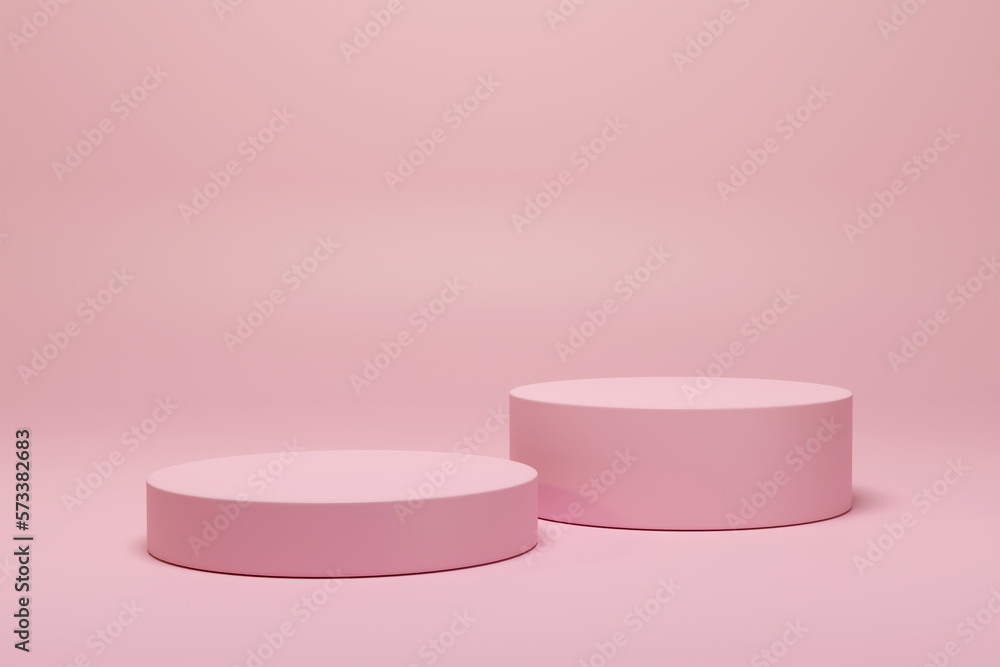 3d pastel pink minimal cylinder product display showcase podium pedestal on empty space background. 3d mockup illustration 3d pastel pink minimal cylinder product display showcase podium pedestal on empty space background. 3d mockup illustration