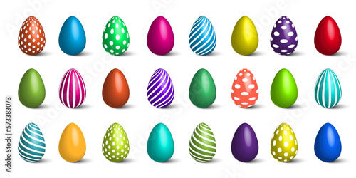 easter eggs set. Spring decoration. Vector illustration.