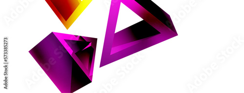 Triangle abstract background. 3d vector basic shape technology or business concept composition. Trendy techno business template for wallpaper, banner, background or landing