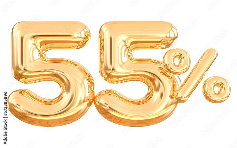Discount 55 Percent 3d gold Modern Number With Generative AI Discount 55 Percent 3d gold Modern Number With Generative AI