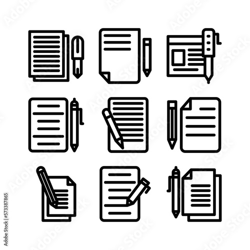 article writing icon or logo isolated sign symbol vector illustration - high quality black style vector icons
