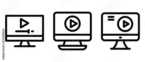 online video icon or logo isolated sign symbol vector illustration - high quality black style vector icons

