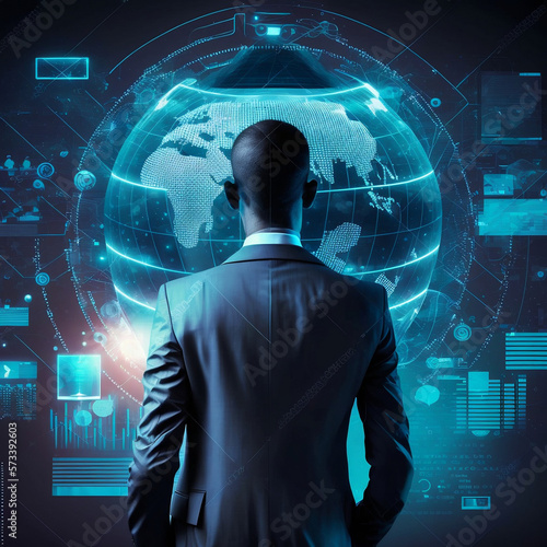 Metaverse digital cyber world technology concept  successful businessman © eranda