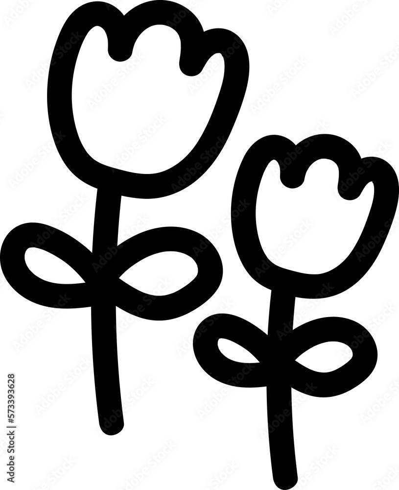 Fototapeta premium Valentine flower doodle