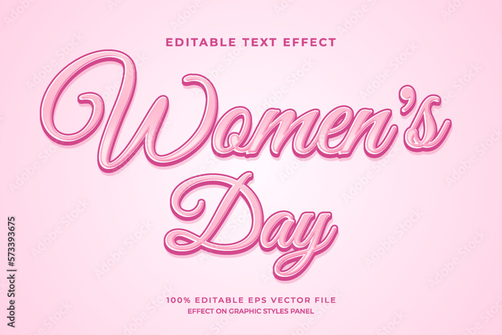 decorative women's day editable text effect vector design