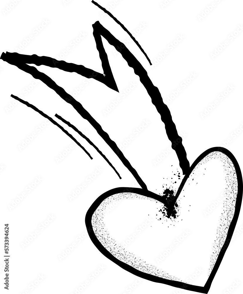 Fototapeta premium Valentine heart element spray paint