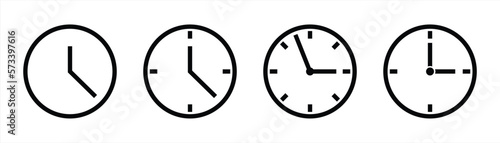 clock icon set. time and clock icon symbol sign collections, vector illustration