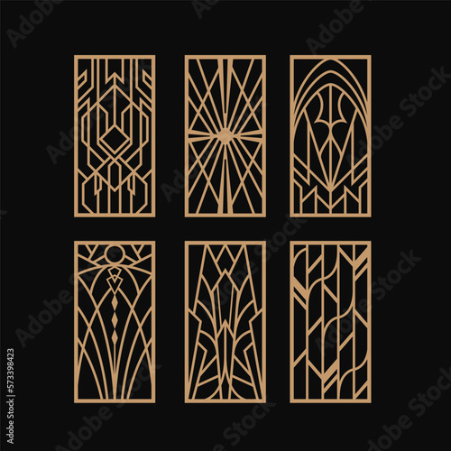 Vintage geometric  art deco laser cut panel designs