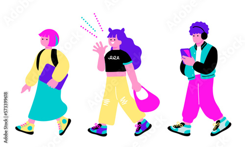 Z世代をイメージするポップな若者のイラスト