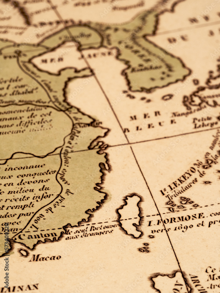 古地図　中国と台湾