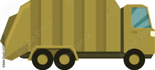 Garbage truck icon cartoon vector. Street man cleaner. City job photo