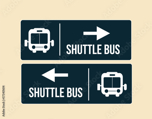 Shutter Bus sign, airport transport sign 