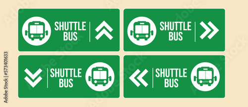 Shutter Bus sign, airport transport sign 