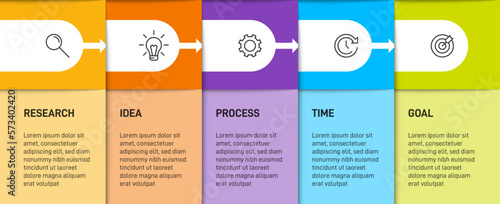 Infographic design with icons and 5 options or steps. Thin line. Infographics business concept. Can be used for info graphics, flow charts, presentations, mobile web sites, printed materials.